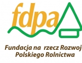 pomarańczowe litery fdpa. Poniżej napis Fundacja na rzecz Rozwoju Polskiego Rolnictwa 